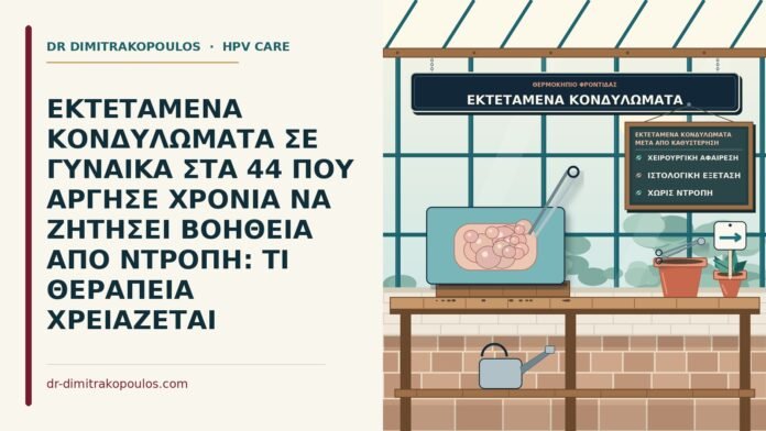 εκτεταμένα κονδυλώματα μετά από καθυστέρηση