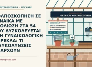 κολποσκόπηση με δυσκολία στη θέση εξέτασης