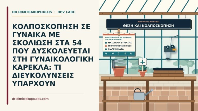 κολποσκόπηση με δυσκολία στη θέση εξέτασης