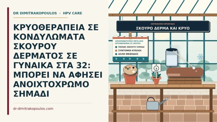 αποχρωματισμός μετά από κρυοθεραπεία σε σκούρο δέρμα