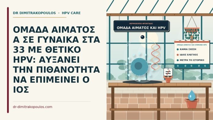 ΟΜΑΔΑ ΑΙΜΑΤΟΣ Α ΣΕ ΓΥΝΑΙΚΑ ΣΤΑ 33 ΜΕ ΘΕΤΙΚΟ HPV: ΑΥΞΑΝΕΙ ΤΗΝ ΠΙΘΑΝΟΤΗΤΑ ΝΑ ΕΠΙΜΕΙΝΕΙ Ο ΙΟΣ ομάδα αίματος και επιμονή HPV