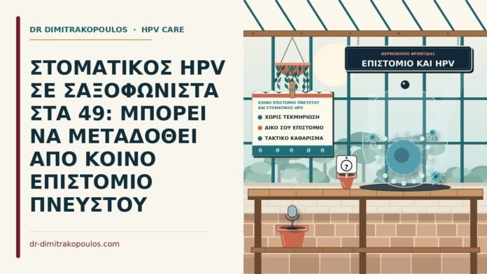 ΣΤΟΜΑΤΙΚΟΣ HPV ΣΕ ΣΑΞΟΦΩΝΙΣΤΑ ΣΤΑ 49: ΜΠΟΡΕΙ ΝΑ ΜΕΤΑΔΟΘΕΙ ΑΠΟ ΚΟΙΝΟ ΕΠΙΣΤΟΜΙΟ ΠΝΕΥΣΤΟΥ κοινό επιστόμιο πνευστού και στοματικός HPV