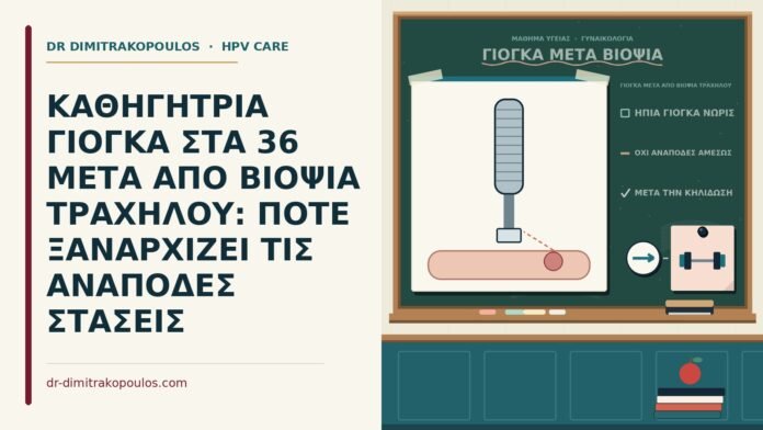 ΚΑΘΗΓΗΤΡΙΑ ΓΙΟΓΚΑ ΣΤΑ 36 ΜΕΤΑ ΑΠΟ ΒΙΟΨΙΑ ΤΡΑΧΗΛΟΥ: ΠΟΤΕ ΞΑΝΑΡΧΙΖΕΙ ΤΙΣ ΑΝΑΠΟΔΕΣ ΣΤΑΣΕΙΣ γιόγκα μετά από βιοψία τραχήλου