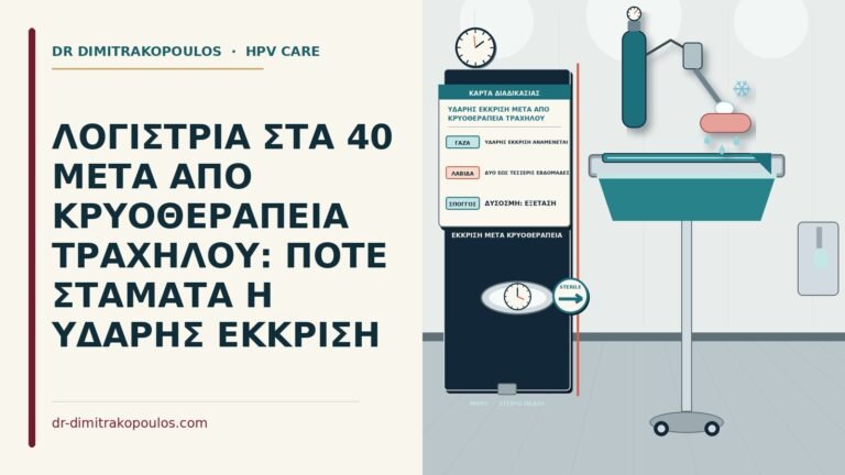 υδαρής έκκριση μετά από κρυοθεραπεία τραχήλου