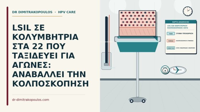 LSIL ΣΕ ΚΟΛΥΜΒΗΤΡΙΑ ΣΤΑ 22 ΠΟΥ ΤΑΞΙΔΕΥΕΙ ΓΙΑ ΑΓΩΝΕΣ: ΑΝΑΒΑΛΛΕΙ ΤΗΝ ΚΟΛΠΟΣΚΟΠΗΣΗ LSIL και καθυστέρηση κολποσκόπησης λόγω ταξιδιών