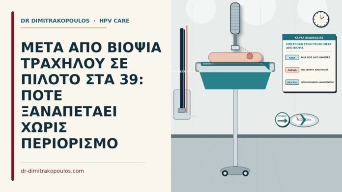 ΜΕΤΑ ΑΠΟ ΒΙΟΨΙΑ ΤΡΑΧΗΛΟΥ ΣΕ ΠΙΛΟΤΟ ΣΤΑ 39: ΠΟΤΕ ΞΑΝΑΠΕΤΑΕΙ ΧΩΡΙΣ ΠΕΡΙΟΡΙΣΜΟ επιστροφή στην πτήση μετά από βιοψία