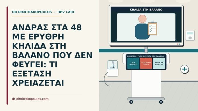 επίμονη ερυθρή κηλίδα στη βάλανο