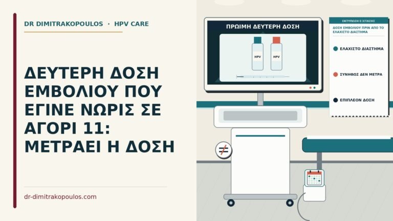 δόση εμβολίου πριν από το ελάχιστο διάστημα