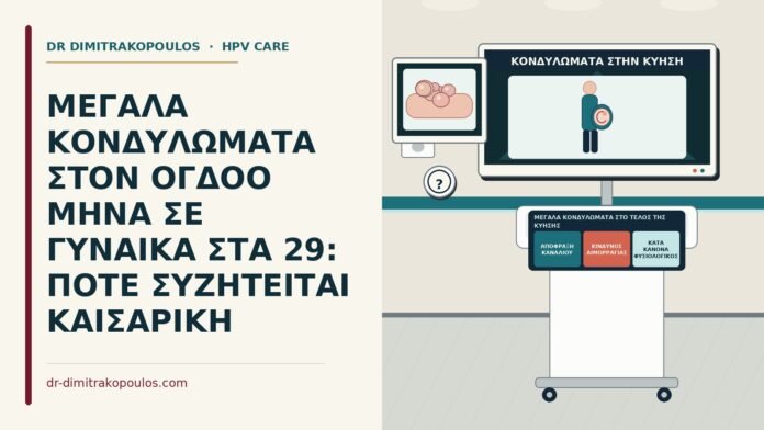 ΜΕΓΑΛΑ ΚΟΝΔΥΛΩΜΑΤΑ ΣΤΟΝ ΟΓΔΟΟ ΜΗΝΑ ΣΕ ΓΥΝΑΙΚΑ ΣΤΑ 29: ΠΟΤΕ ΣΥΖΗΤΕΙΤΑΙ ΚΑΙΣΑΡΙΚΗ μεγάλα κονδυλώματα στο τέλος της κύησης