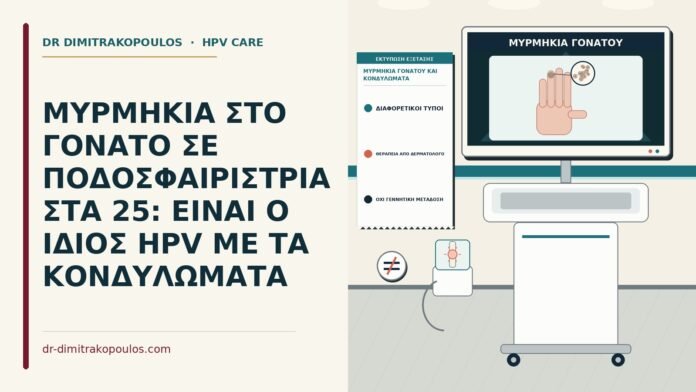 μυρμηκιά γονάτου και κονδυλώματα