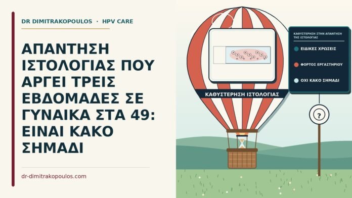 ΑΠΑΝΤΗΣΗ ΙΣΤΟΛΟΓΙΑΣ ΠΟΥ ΑΡΓΕΙ ΤΡΕΙΣ ΕΒΔΟΜΑΔΕΣ ΣΕ ΓΥΝΑΙΚΑ ΣΤΑ 49: ΕΙΝΑΙ ΚΑΚΟ ΣΗΜΑΔΙ καθυστέρηση στην απάντηση της ιστολογίας