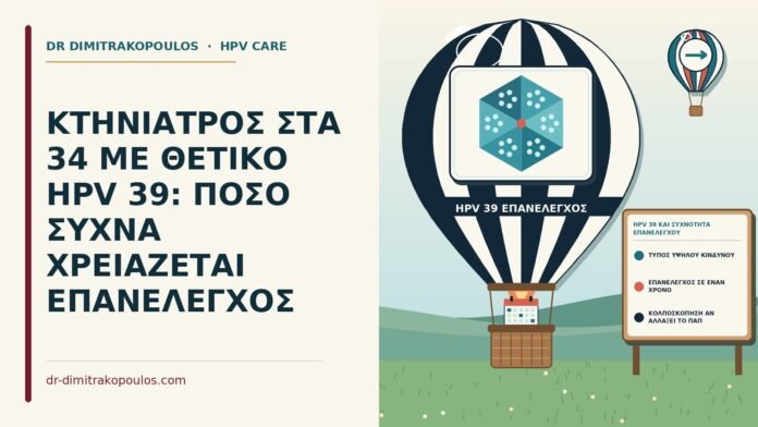 ΚΤΗΝΙΑΤΡΟΣ ΣΤΑ 34 ΜΕ ΘΕΤΙΚΟ HPV 39: ΠΟΣΟ ΣΥΧΝΑ ΧΡΕΙΑΖΕΤΑΙ ΕΠΑΝΕΛΕΓΧΟΣ HPV 39 και συχνότητα επανελέγχου