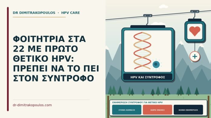 ΦΟΙΤΗΤΡΙΑ ΣΤΑ 22 ΜΕ ΠΡΩΤΟ ΘΕΤΙΚΟ HPV: ΠΡΕΠΕΙ ΝΑ ΤΟ ΠΕΙ ΣΤΟΝ ΣΥΝΤΡΟΦΟ ενημέρωση συντρόφου για θετικό HPV