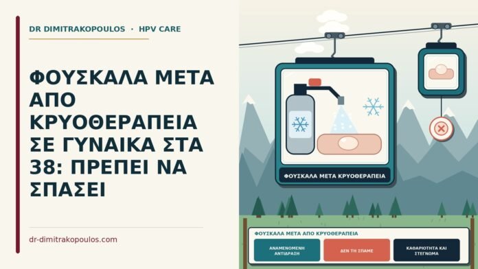 ΦΟΥΣΚΑΛΑ ΜΕΤΑ ΑΠΟ ΚΡΥΟΘΕΡΑΠΕΙΑ ΣΕ ΓΥΝΑΙΚΑ ΣΤΑ 38: ΠΡΕΠΕΙ ΝΑ ΣΠΑΣΕΙ φουσκάλα μετά από κρυοθεραπεία
