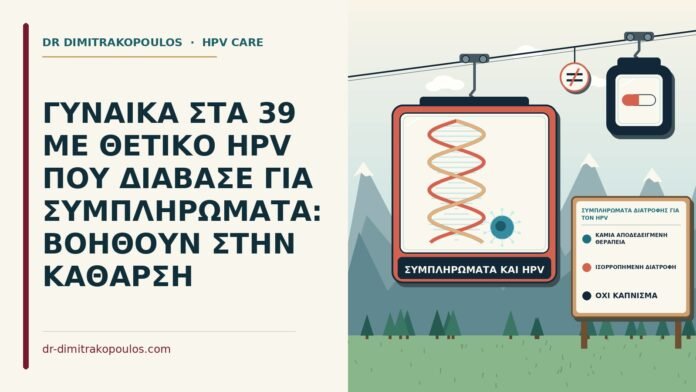 ΓΥΝΑΙΚΑ ΣΤΑ 39 ΜΕ ΘΕΤΙΚΟ HPV ΠΟΥ ΔΙΑΒΑΣΕ ΓΙΑ ΣΥΜΠΛΗΡΩΜΑΤΑ: ΒΟΗΘΟΥΝ ΣΤΗΝ ΚΑΘΑΡΣΗ συμπληρώματα διατροφής για τον HPV
