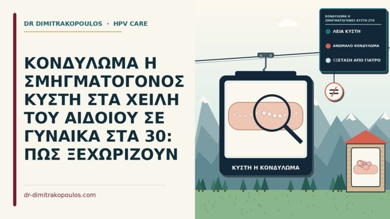 κονδύλωμα ή σμηγματογόνος κύστη στο αιδοίο
