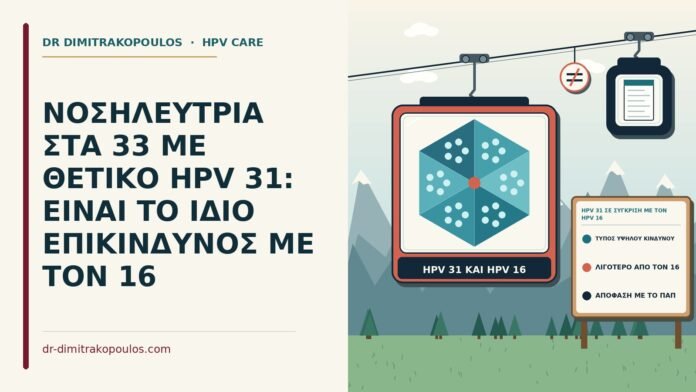 ΝΟΣΗΛΕΥΤΡΙΑ ΣΤΑ 33 ΜΕ ΘΕΤΙΚΟ HPV 31: ΕΙΝΑΙ ΤΟ ΙΔΙΟ ΕΠΙΚΙΝΔΥΝΟΣ ΜΕ ΤΟΝ 16 HPV 31 σε σύγκριση με τον HPV 16