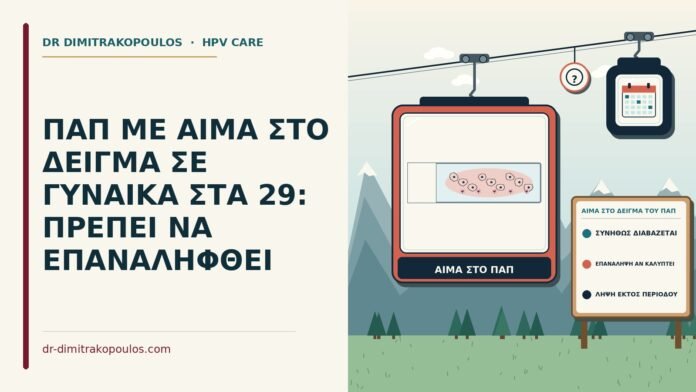 ΠΑΠ ΜΕ ΑΙΜΑ ΣΤΟ ΔΕΙΓΜΑ ΣΕ ΓΥΝΑΙΚΑ ΣΤΑ 29: ΠΡΕΠΕΙ ΝΑ ΕΠΑΝΑΛΗΦΘΕΙ αίμα στο δείγμα του Παπ