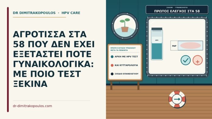 ΑΓΡΟΤΙΣΣΑ ΣΤΑ 58 ΠΟΥ ΔΕΝ ΕΧΕΙ ΕΞΕΤΑΣΤΕΙ ΠΟΤΕ ΓΥΝΑΙΚΟΛΟΓΙΚΑ: ΜΕ ΠΟΙΟ ΤΕΣΤ ΞΕΚΙΝΑ πρώτη εξέταση τραχήλου μετά τα πενήντα