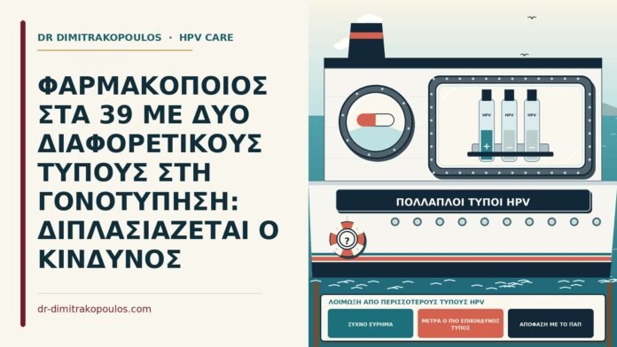ΦΑΡΜΑΚΟΠΟΙΟΣ ΣΤΑ 39 ΜΕ ΔΥΟ ΔΙΑΦΟΡΕΤΙΚΟΥΣ ΤΥΠΟΥΣ ΣΤΗ ΓΟΝΟΤΥΠΗΣΗ: ΔΙΠΛΑΣΙΑΖΕΤΑΙ Ο ΚΙΝΔΥΝΟΣ λοίμωξη από περισσότερους τύπους HPV