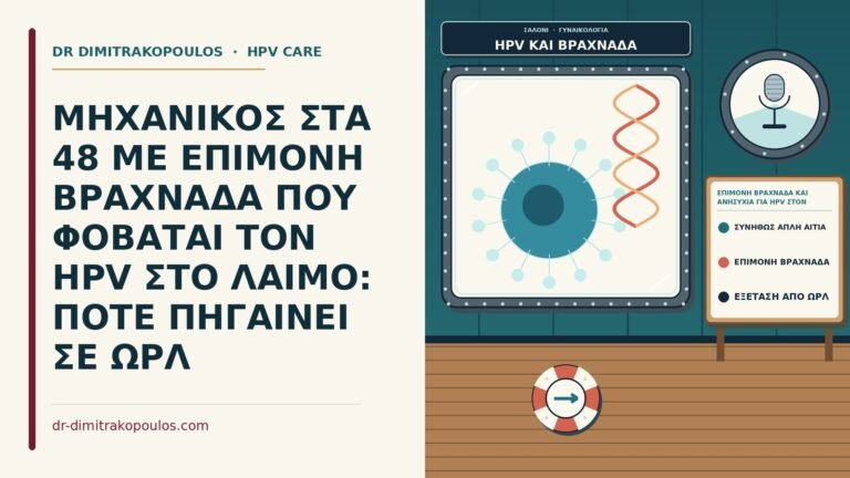 επίμονη βραχνάδα και ανησυχία για HPV στον λαιμό