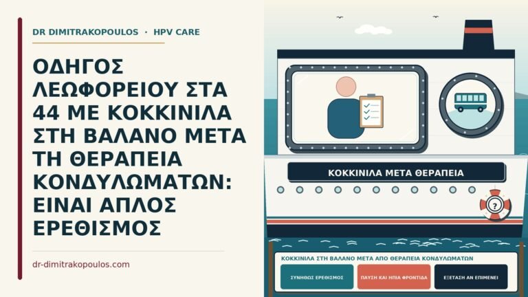 κοκκινίλα στη βάλανο μετά από θεραπεία κονδυλωμάτων