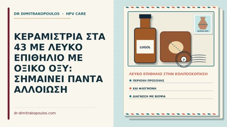 λευκό επιθήλιο μετά από οξικό οξύ