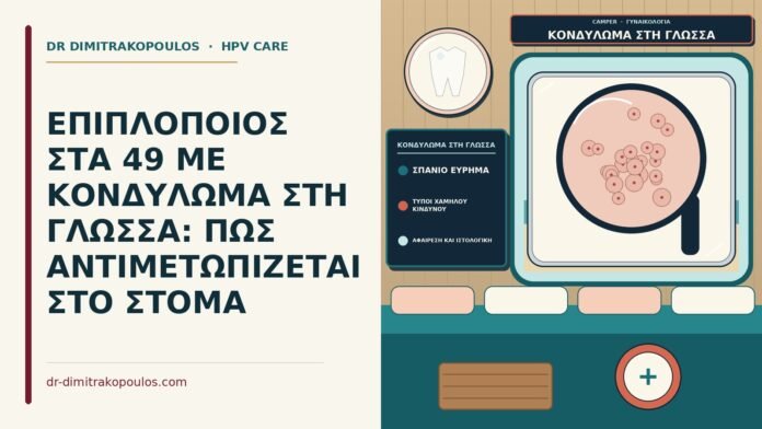 ΕΠΙΠΛΟΠΟΙΟΣ ΣΤΑ 49 ΜΕ ΚΟΝΔΥΛΩΜΑ ΣΤΗ ΓΛΩΣΣΑ: ΠΩΣ ΑΝΤΙΜΕΤΩΠΙΖΕΤΑΙ ΣΤΟ ΣΤΟΜΑ κονδύλωμα στη γλώσσα