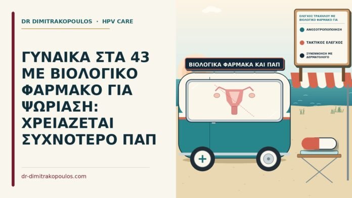 έλεγχος τραχήλου με βιολογικό φάρμακο για ψωρίαση