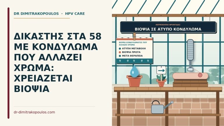 βιοψία κονδυλώματος που αλλάζει χρώμα