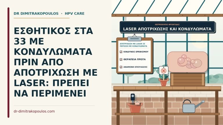 αποτρίχωση με laser σε περιοχή με κονδυλώματα