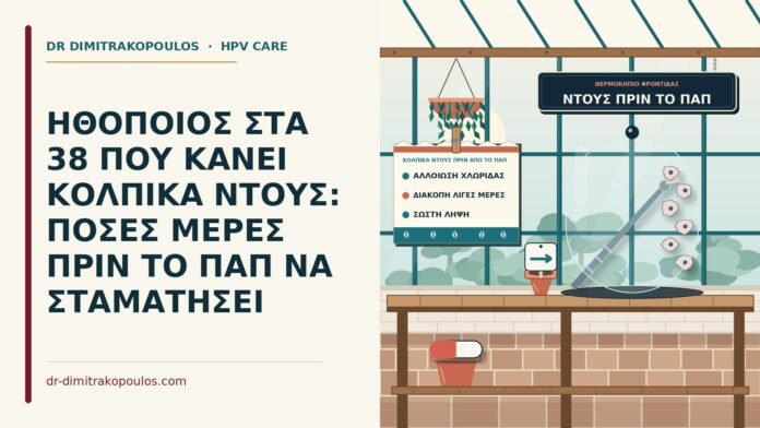 ΗΘΟΠΟΙΟΣ ΣΤΑ 38 ΠΟΥ ΚΑΝΕΙ ΚΟΛΠΙΚΑ ΝΤΟΥΣ: ΠΟΣΕΣ ΜΕΡΕΣ ΠΡΙΝ ΤΟ ΠΑΠ ΝΑ ΣΤΑΜΑΤΗΣΕΙ κολπικά ντους πριν από το Παπ