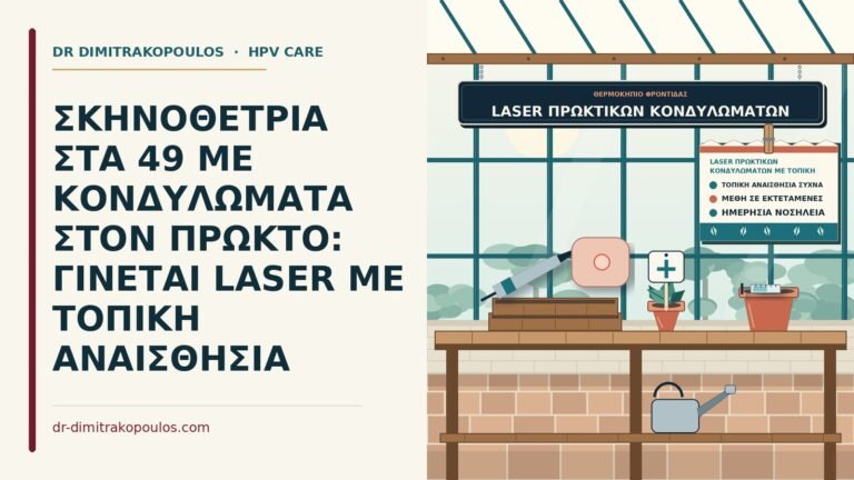 laser πρωκτικών κονδυλωμάτων με τοπική αναισθησία