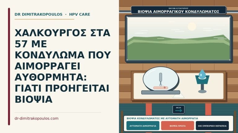 βιοψία κονδυλώματος με αυτόματη αιμορραγία