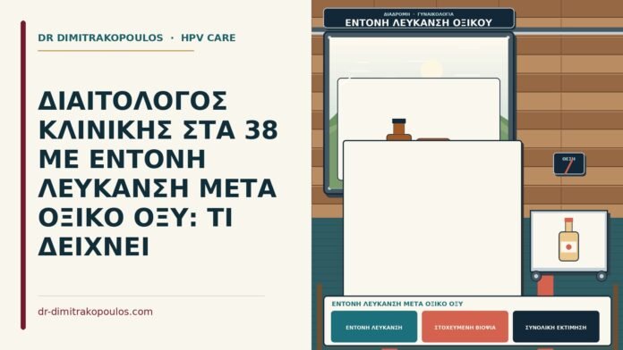 έντονη λεύκανση μετά οξικό οξύ