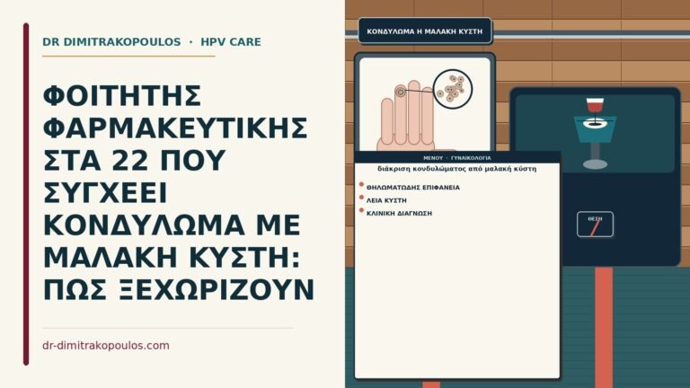 διάκριση κονδυλώματος από μαλακή κύστη
