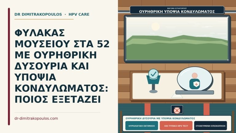 ουρηθρική δυσουρία με υποψία κονδυλώματος
