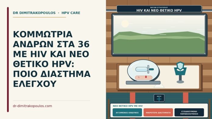 ΚΟΜΜΩΤΡΙΑ ΑΝΔΡΩΝ ΣΤΑ 36 ΜΕ HIV ΚΑΙ ΝΕΟ ΘΕΤΙΚΟ HPV: ΠΟΙΟ ΔΙΑΣΤΗΜΑ ΕΛΕΓΧΟΥ νέο θετικό HPV με HIV