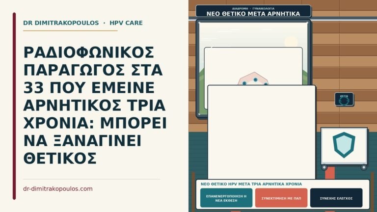 νέο θετικό HPV μετά τρία αρνητικά χρόνια
