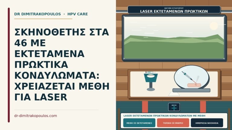 laser εκτεταμένων πρωκτικών κονδυλωμάτων με μέθη