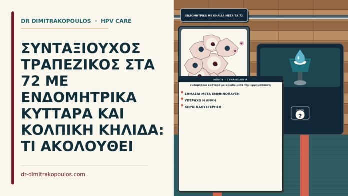 ενδομήτρια κύτταρα με κηλίδα μετά την εμμηνόπαυση
