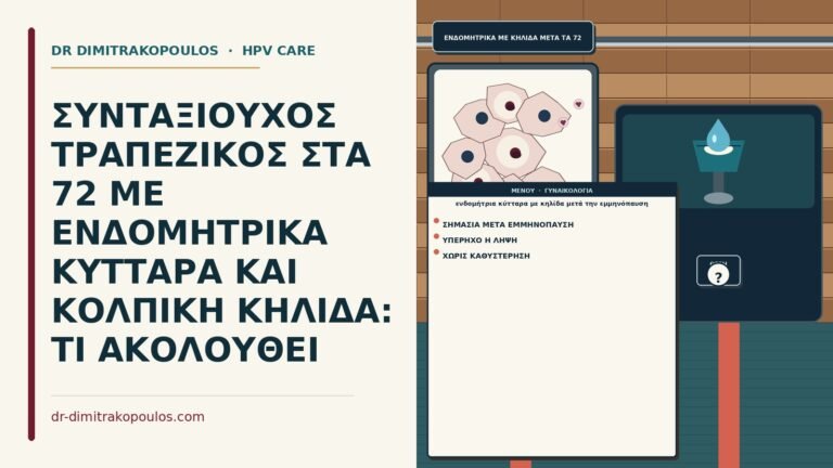 ενδομήτρια κύτταρα με κηλίδα μετά την εμμηνόπαυση