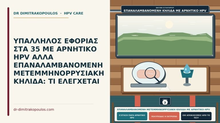 επαναλαμβανόμενη μετεμμηνορρυσιακή κηλίδα με αρνητικό HPV