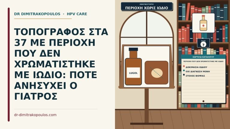 περιοχή που δεν χρωματίστηκε με ιώδιο