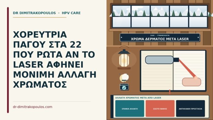 ΧΟΡΕΥΤΡΙΑ ΠΑΓΟΥ ΣΤΑ 22 ΠΟΥ ΡΩΤΑ ΑΝ ΤΟ LASER ΑΦΗΝΕΙ ΜΟΝΙΜΗ ΑΛΛΑΓΗ ΧΡΩΜΑΤΟΣ αλλαγή χρώματος μετά από laser