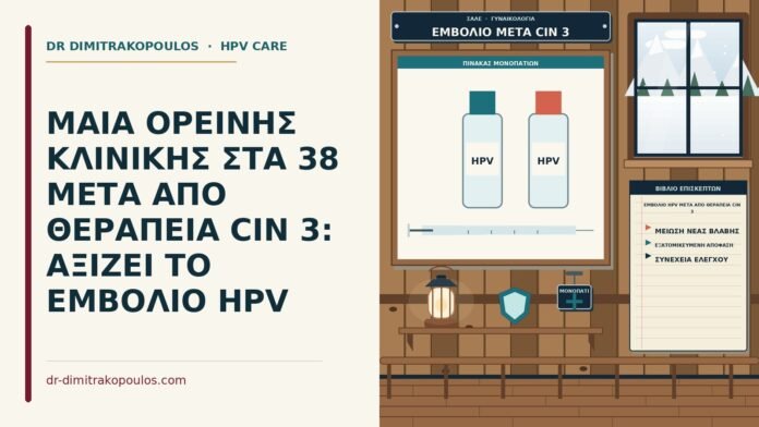 ΜΑΙΑ ΟΡΕΙΝΗΣ ΚΛΙΝΙΚΗΣ ΣΤΑ 38 ΜΕΤΑ ΑΠΟ ΘΕΡΑΠΕΙΑ CIN 3: ΑΞΙΖΕΙ ΤΟ ΕΜΒΟΛΙΟ HPV εμβόλιο HPV μετά από θεραπεία CIN 3