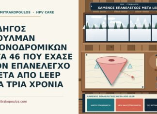 ΟΔΗΓΟΣ ΠΟΥΛΜΑΝ ΧΙΟΝΟΔΡΟΜΙΚΩΝ ΣΤΑ 46 ΠΟΥ ΕΧΑΣΕ ΤΟΝ ΕΠΑΝΕΛΕΓΧΟ ΜΕΤΑ ΑΠΟ LEEP ΓΙΑ ΤΡΙΑ ΧΡΟΝΙΑ χαμένος επανέλεγχος μετά από LEEP