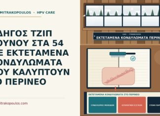 ΟΔΗΓΟΣ ΤΖΙΠ ΒΟΥΝΟΥ ΣΤΑ 54 ΜΕ ΕΚΤΕΤΑΜΕΝΑ ΚΟΝΔΥΛΩΜΑΤΑ ΠΟΥ ΚΑΛΥΠΤΟΥΝ ΤΟ ΠΕΡΙΝΕΟ εκτεταμένα κονδυλώματα στο περίνεο