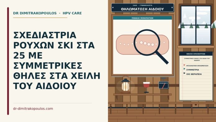 ΣΧΕΔΙΑΣΤΡΙΑ ΡΟΥΧΩΝ ΣΚΙ ΣΤΑ 25 ΜΕ ΣΥΜΜΕΤΡΙΚΕΣ ΘΗΛΕΣ ΣΤΑ ΧΕΙΛΗ ΤΟΥ ΑΙΔΟΙΟΥ συμμετρικές θηλές στα χείλη του αιδοίου