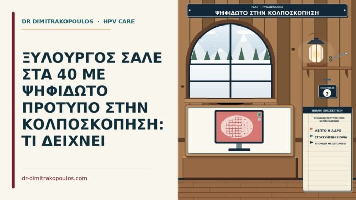 ΞΥΛΟΥΡΓΟΣ ΣΑΛΕ ΣΤΑ 40 ΜΕ ΨΗΦΙΔΩΤΟ ΠΡΟΤΥΠΟ ΣΤΗΝ ΚΟΛΠΟΣΚΟΠΗΣΗ: ΤΙ ΔΕΙΧΝΕΙ ψηφιδωτό πρότυπο στην κολποσκόπηση